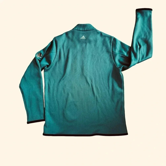 Adidas Golf Green Sweater Pullover 1/4 Zip Mock Neck Long Sleeve Indian Logo M - Picture 2 of 10